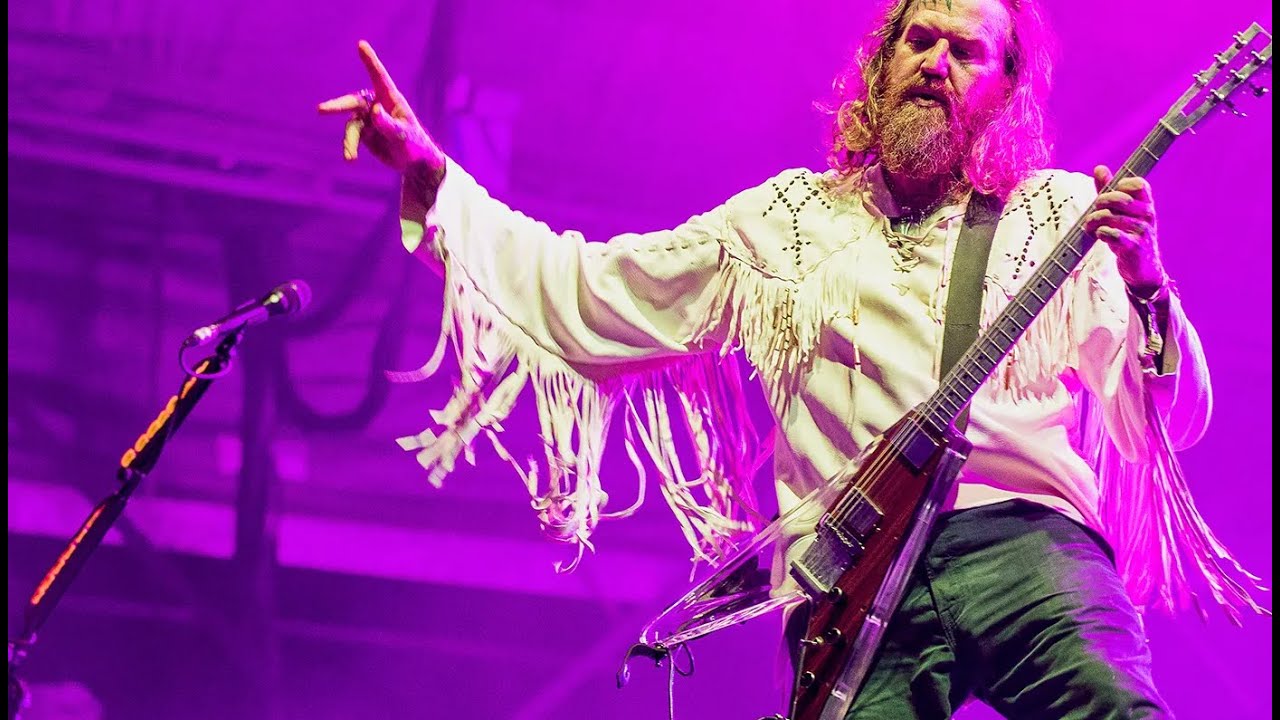Mastodon performing live on stage